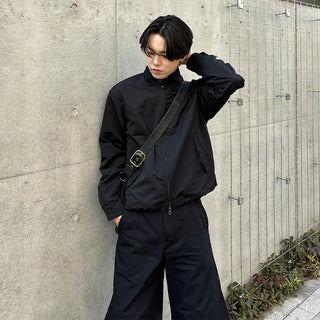Cotton zip-up blouson