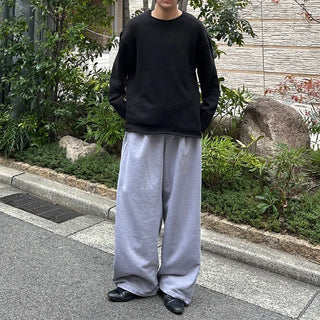 Wide cotton sweatpants