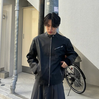 Crack Biker Eco Leather Jacket