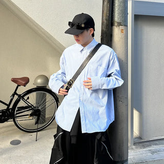 (Unisex) Basic Stripe Overshirt
