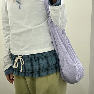 Checked tiered layered skirt