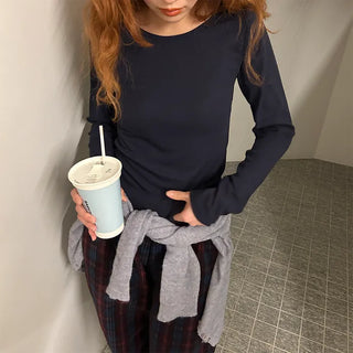 Ribbed long-sleeve T-shirt