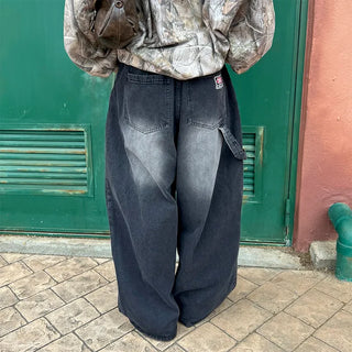 (Unisex) Washed Banded Denim Pants