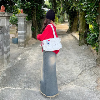 Maxi denim skirt