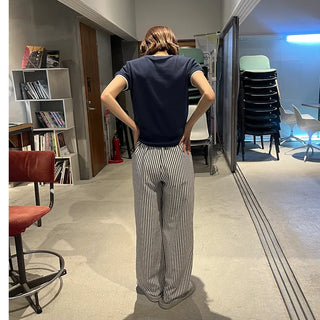 Cotton striped pants