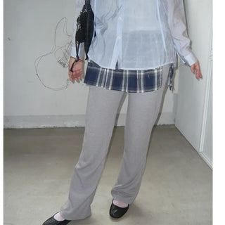 Checked frill wrap skirt