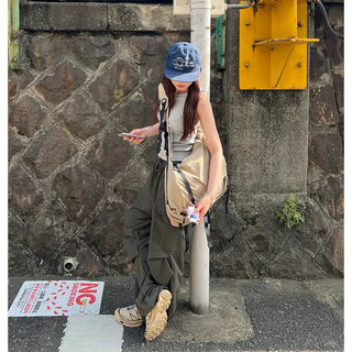 (Unisex) Wide Knee Tuck Cargo Pants