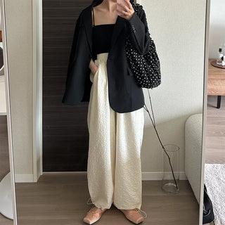 Flower Jacquard Banding Pants