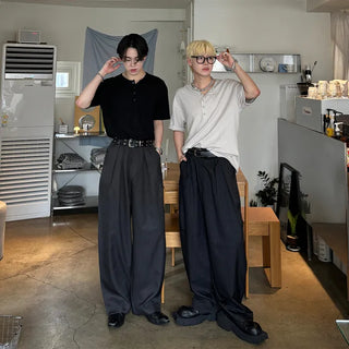 Henley neck cut and sew