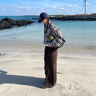 (Unisex) Cotton Check Windbreaker