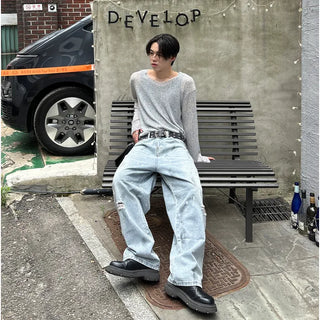 Boat neck knit t-shirt