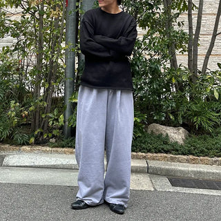 Wide cotton sweatpants
