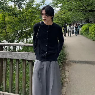 Round basic cardigan