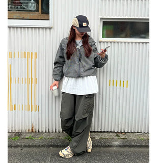 (Unisex) Check Hooded Parka