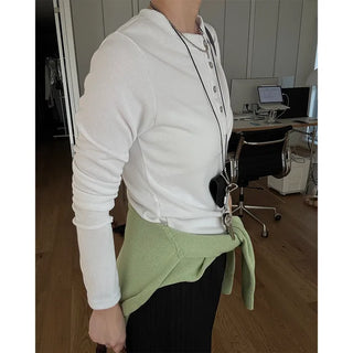 Button-up long T-shirt