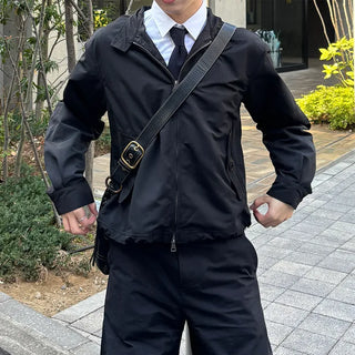 Cotton zip-up blouson