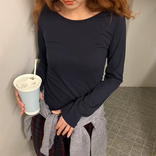 Ribbed long-sleeve T-shirt
