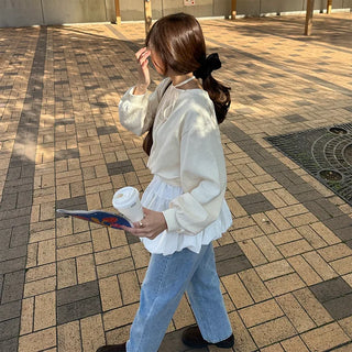 One-shoulder sweatshirt