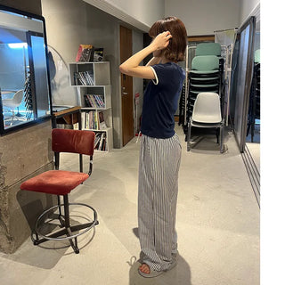 Cotton striped pants