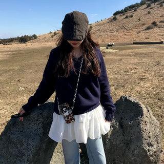 (Unisex) V-neck basic knit