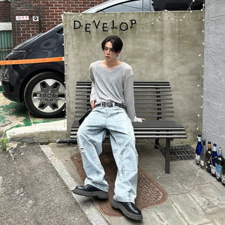 Boat neck knit t-shirt