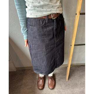 Denim midi skirt