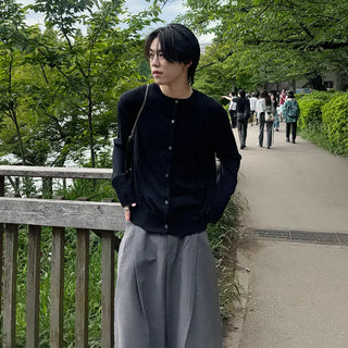 Round basic cardigan
