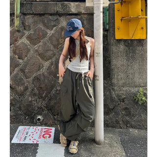 (Unisex) Wide Knee Tuck Cargo Pants