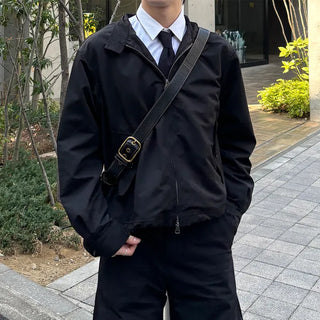 Cotton zip-up blouson