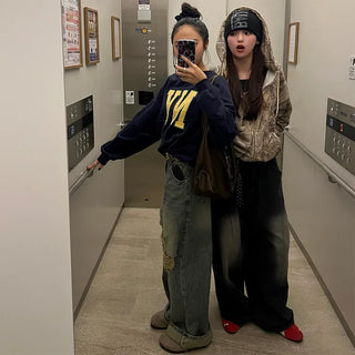 (Unisex) Washed Banded Denim Pants