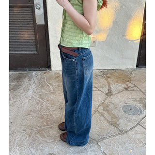 Washed Loose Fit Denim Pants