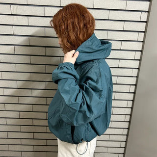 (Unisex) Nylon Hooded Zip-Up