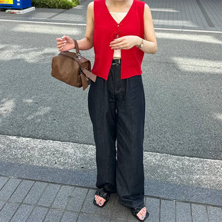 Ribbon knit vest