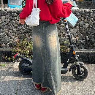 Maxi denim skirt