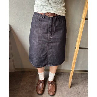 Denim midi skirt
