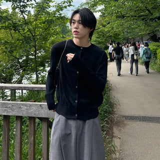 Round basic cardigan
