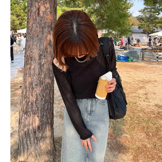 Cutout sheer t-shirt