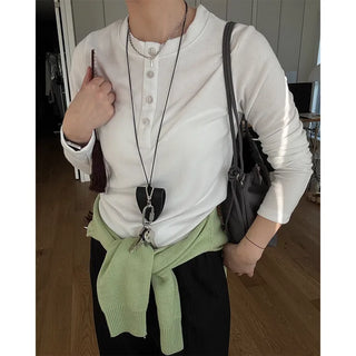 Button-up long T-shirt