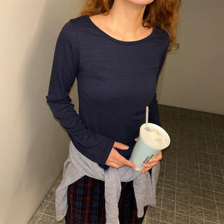 Ribbed long-sleeve T-shirt