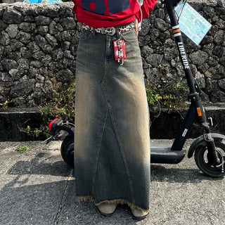 Maxi denim skirt