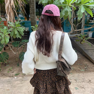 Leopard tiered ruffle mini skirt