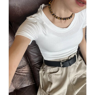 Glossy Brown Ball Necklace