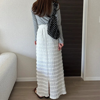 Lace wave long skirt