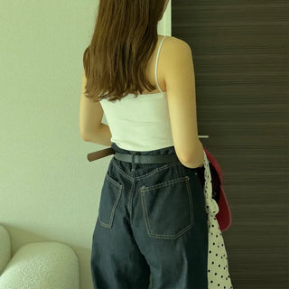 Shirred strap bra top