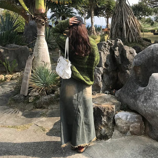 Maxi denim skirt