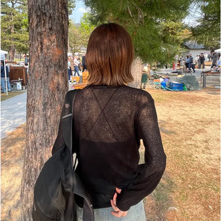 Cutout sheer t-shirt