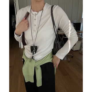 Button-up long T-shirt