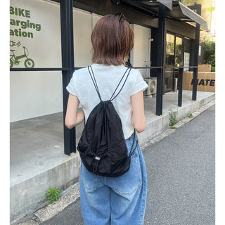 Mesh string drawstring backpack