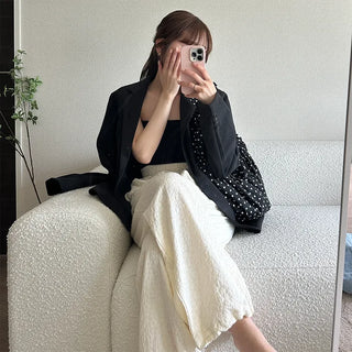 Flower Jacquard Banding Pants