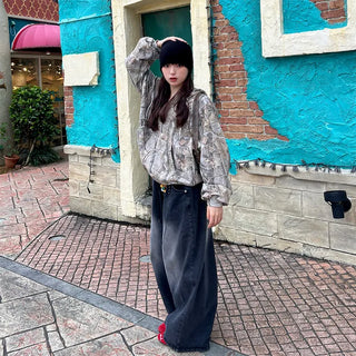 (Unisex) Washed Banded Denim Pants
